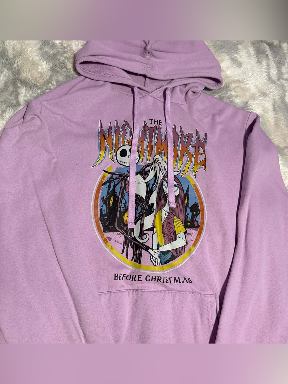 The Nightmare Before Christmas Lilac Graphic Hooded Sweatshirt